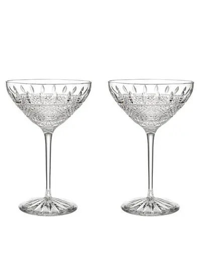 Waterford Crystal Irish Lace Martini Glass Set of 2